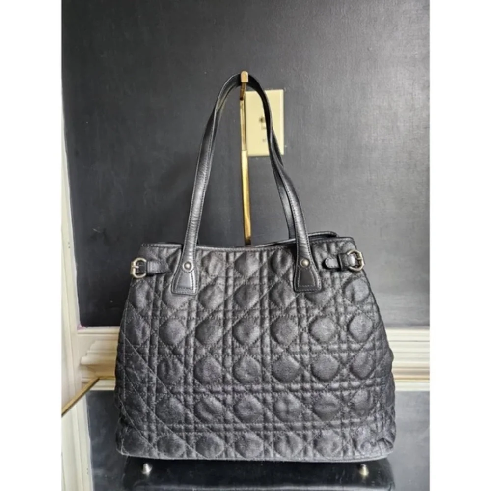 Authentic CHRISTIAN DIOR Cannage Panarea Tote Bag Black - Picture 13 of 13